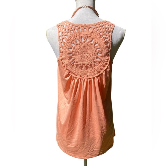 Rip Curl Mandela Women’s Crocheted Tank Top in “Burnt Coral”/ Peach Size Small - Picture 3 of 7